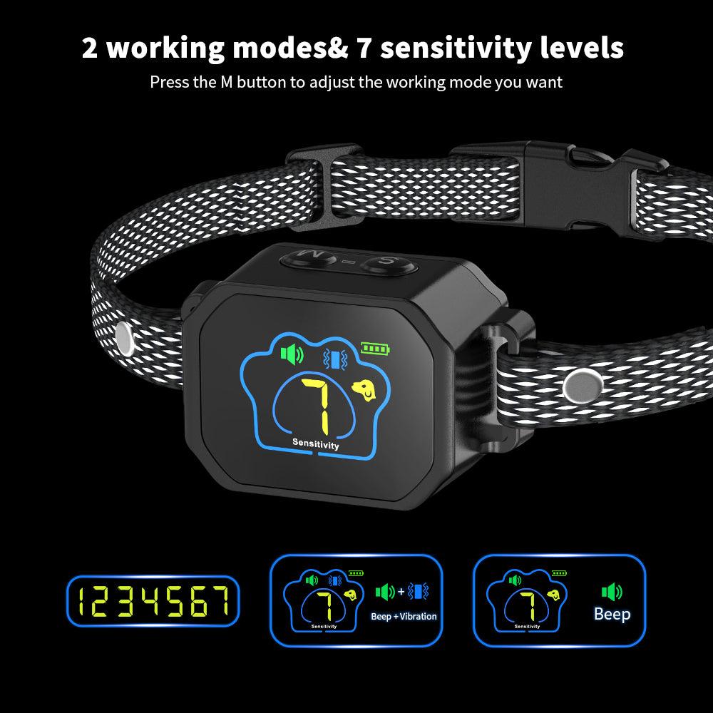 Masbrill Anti Bark Collar NO Shock Rechargeable Smart Bark Collar for Small, Medium & Large Dogs - MASBRILL