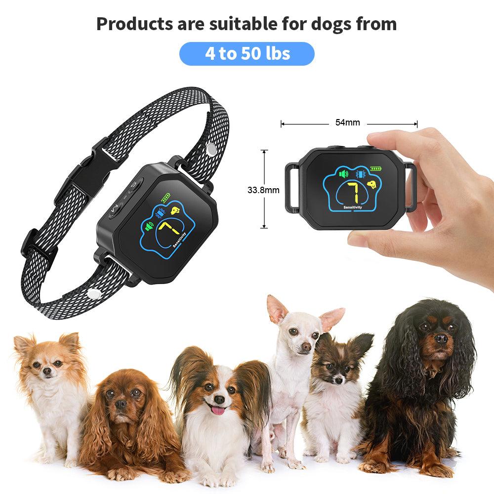 Masbrill Anti Bark Collar NO Shock Rechargeable Smart Bark Collar for Small, Medium & Large Dogs - MASBRILL