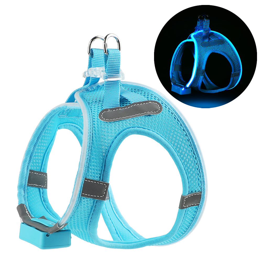 MASBRILL LED Dog Harness USB Rechargeablefor Small Dogs Adjustable Puppy Cat Harness