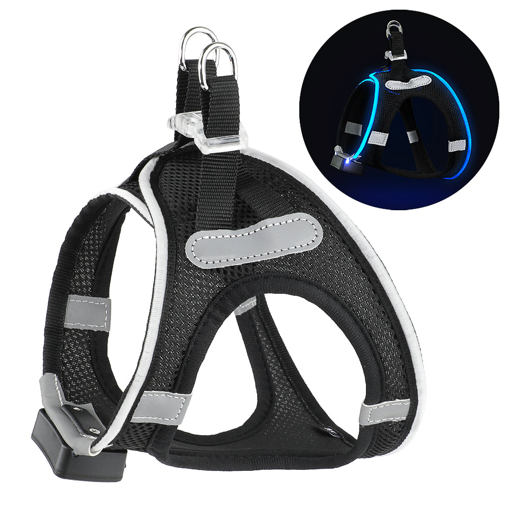 MASBRILL LED Dog Harness USB Rechargeablefor Small Dogs Adjustable Puppy Cat Harness