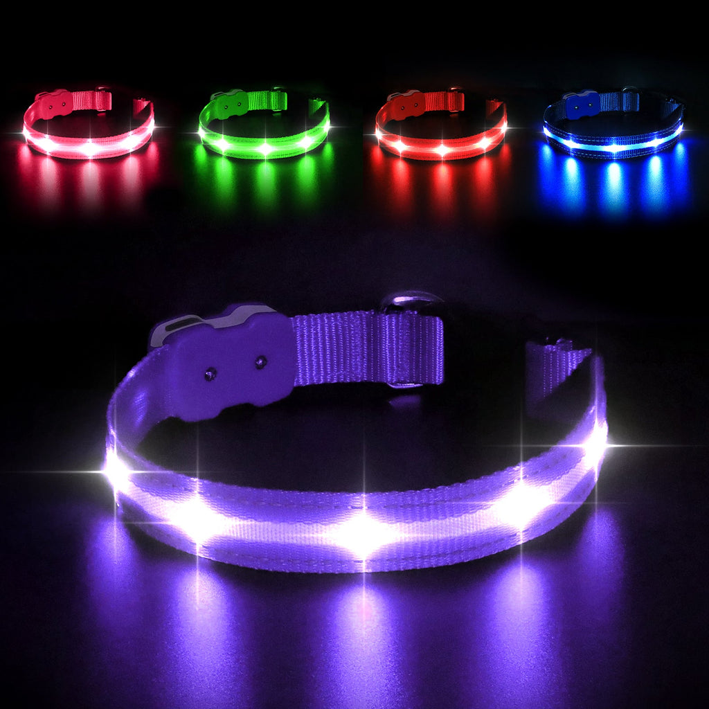 MASBRILL Custom Embroidered Led Glow Flashing Dog Collar