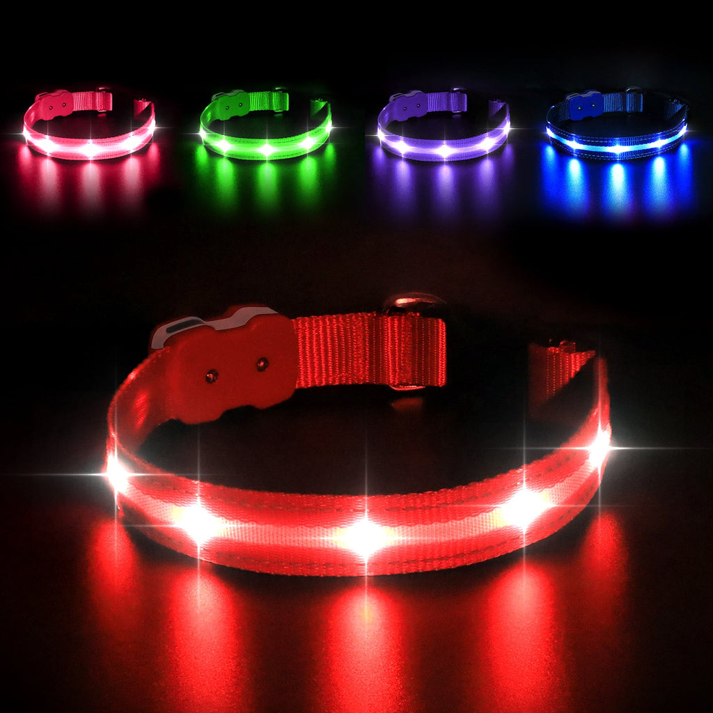 MASBRILL Custom Embroidered Led Glow Flashing Dog Collar