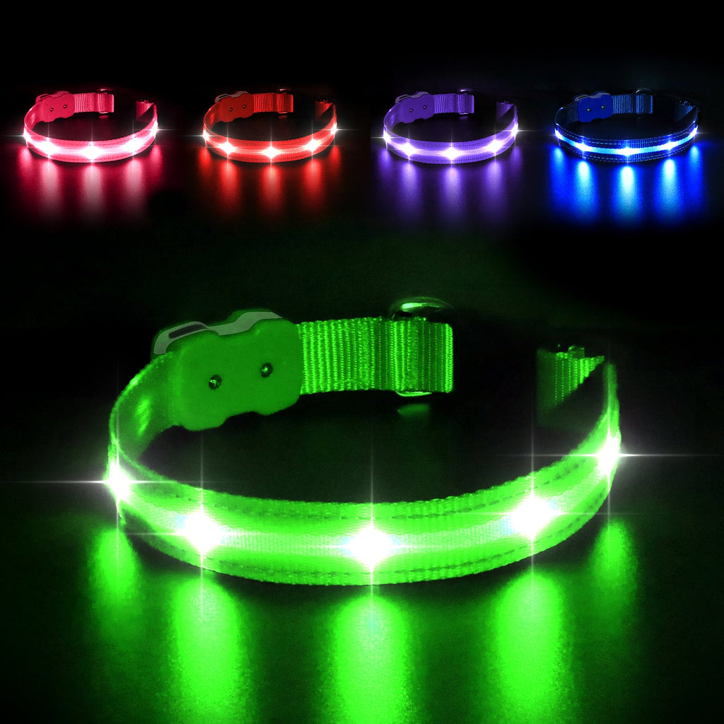 MASBRILL Custom Embroidered Led Glow Flashing Dog Collar