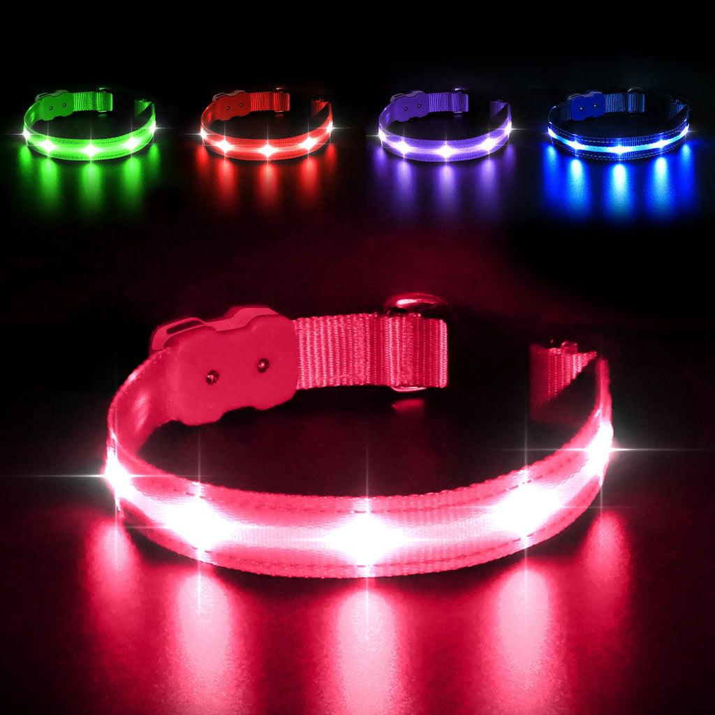 MASBRILL Custom Embroidered Led Glow Flashing Dog Collar