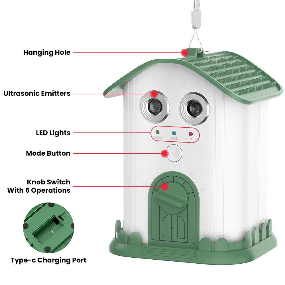 Masbrill Outdoor Ultrasonic Dog Stop Barking Control Devices to 50 Ft Range for All Dog Sizes - MASBRILL