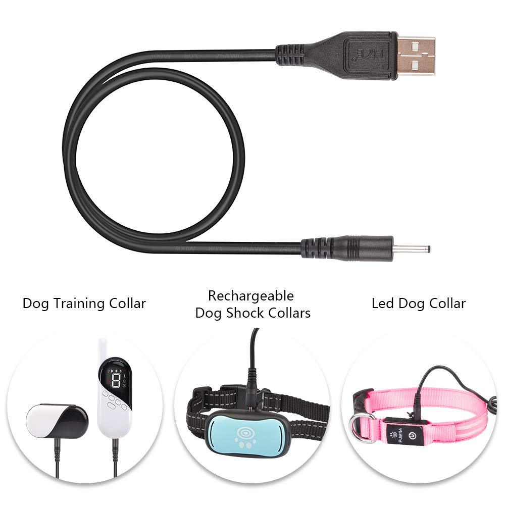 Masbrill Replacement DC Charging Cable with Charger - Rechargeable Dog Training Collar, No Barking Collar, Led Flashing Light Up Collar - MASBRILL