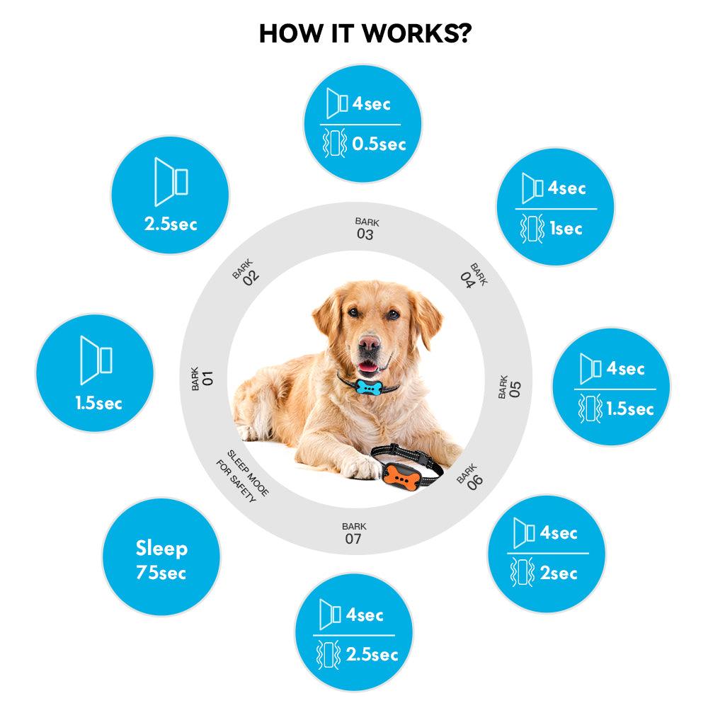 MASBRILL Anti Barking Collar Rechargeable No Shock Dog Collar-681bhl - MASBRILL