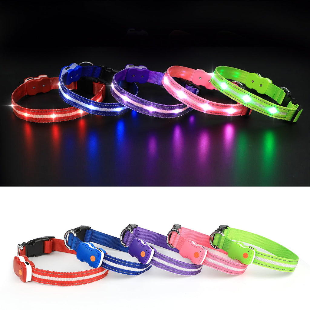 MASBRILL Custom Embroidered Led Glow Flashing Dog Collar