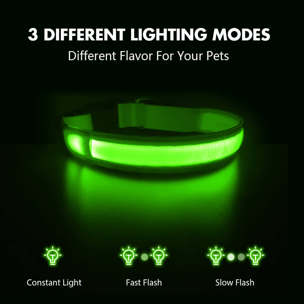 MASBRILL Rechargeable Waterproof LED Light-Up Dog Collar