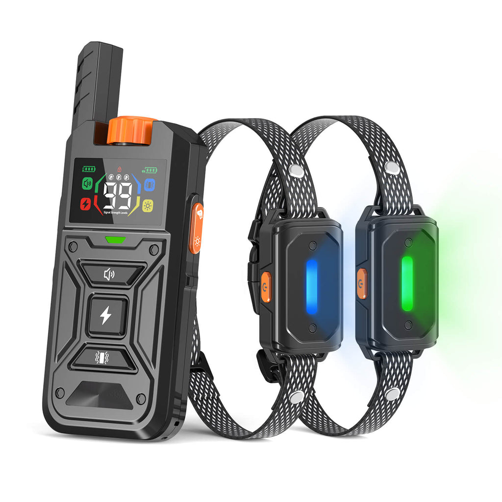 MASBRILL Dog Shock Collar LED Light Remote 2600FT Waterproof Rechargeable 2 Dogs Training Collar System