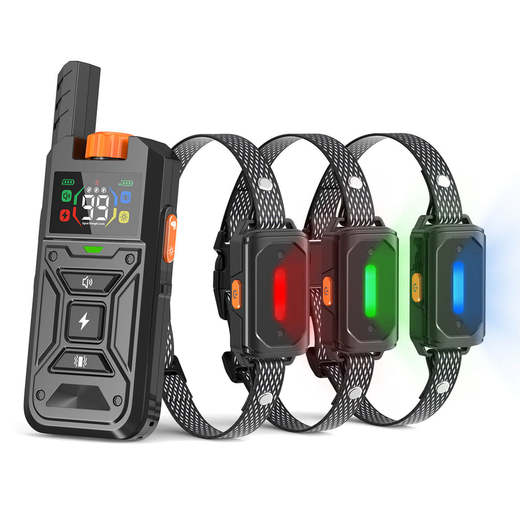 MASBRILL Dog Shock Collar LED Light Remote 2600FT Waterproof Rechargeable 3 Dogs Training Collar System