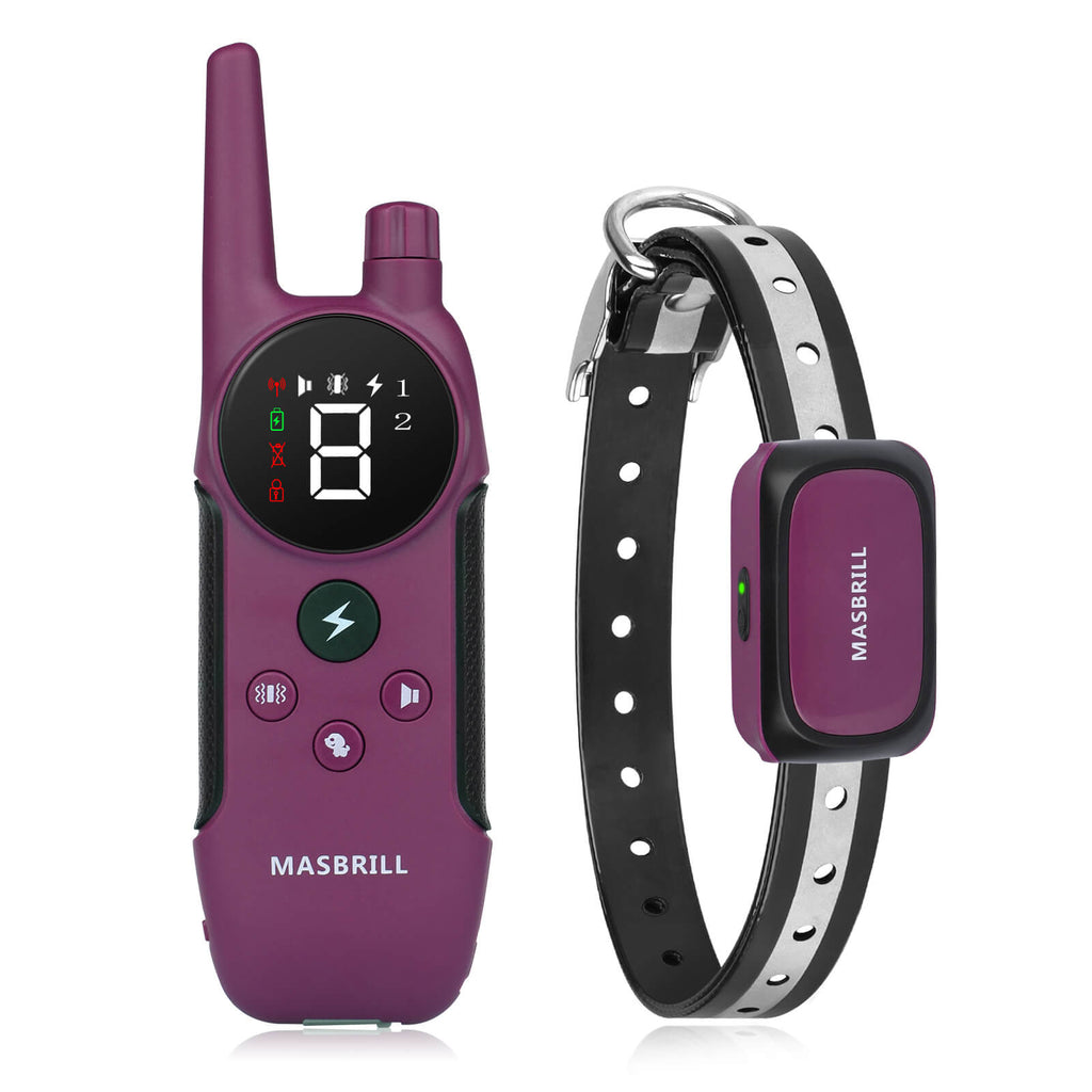 MASBRILL Dog Shock Collar with Remote Rechargeable Electric Dog Training Collar -912