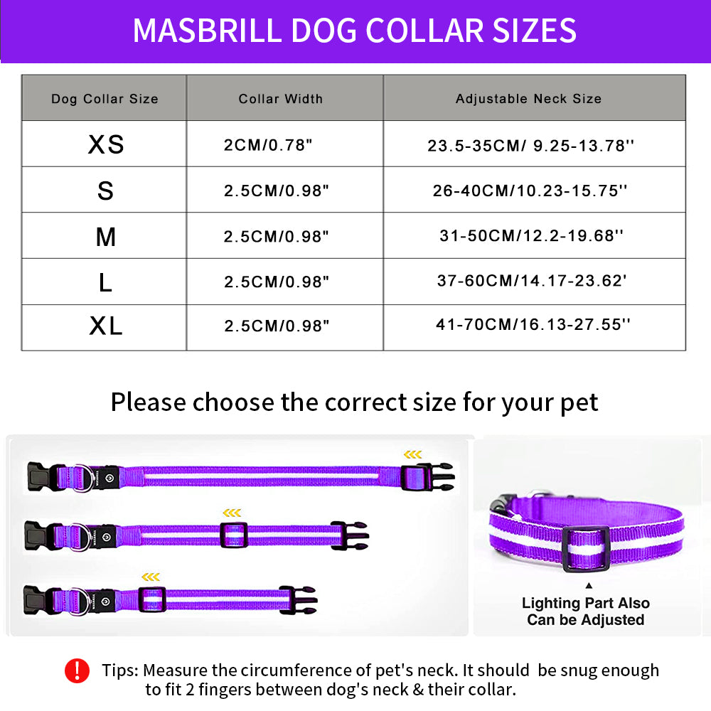 MASBRILL Led Glow Flashing Dog Collar、best dog collar