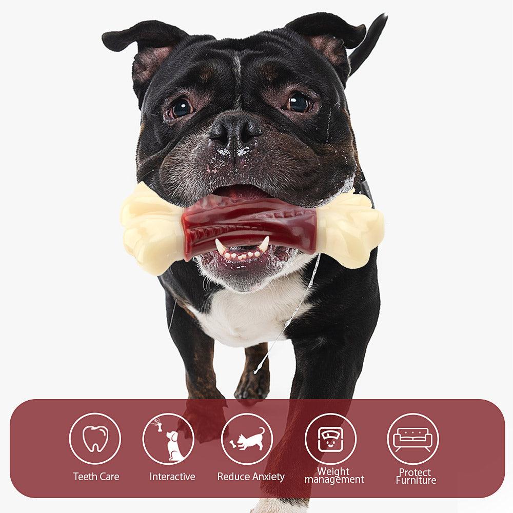 MASBRILL Dog Squeaky Toy Indestructible Dog Chew Toys for Large Medium  Aggressive Chewers, Tough Dog Teeth Cleaning Toys Bite Resistant, Natural  Rubber Interactive Dog Toys for Boredom - Red 