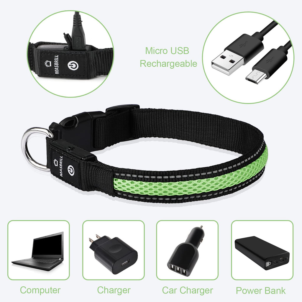 MASBRILL LED Adjustable Soft Mesh Dog Collar、best dog collar