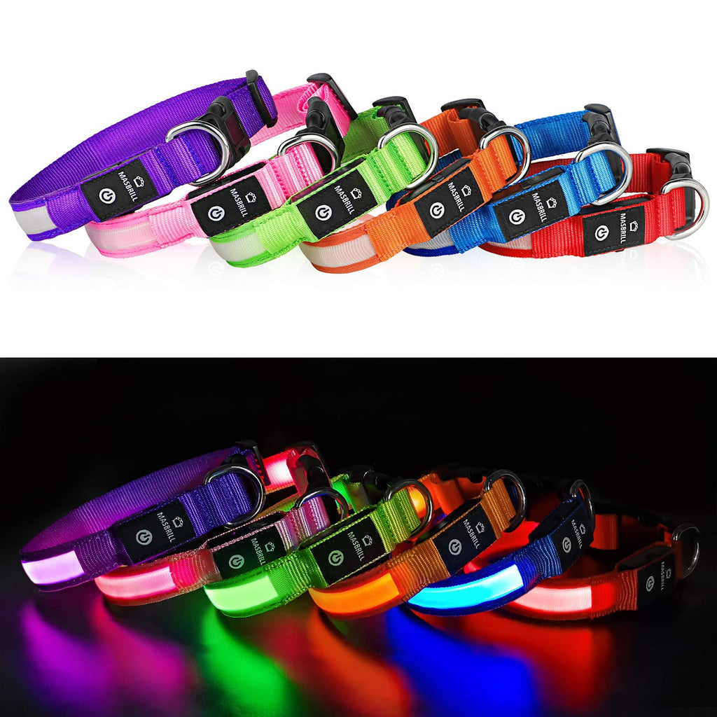 MASBRILL Six-Color LED Light-Up Dog Collar