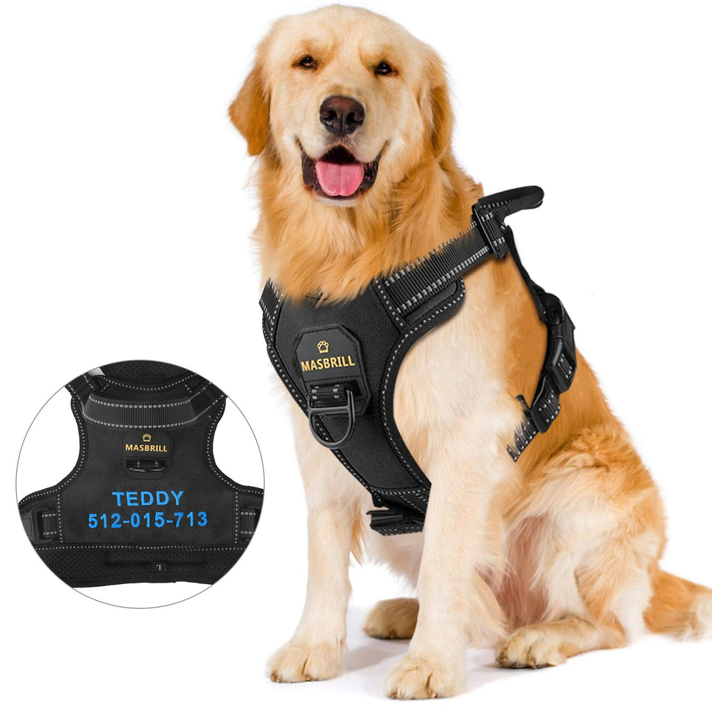 MASBRILL Custom Embroidered Reflective Dog Harness - MASBRILL