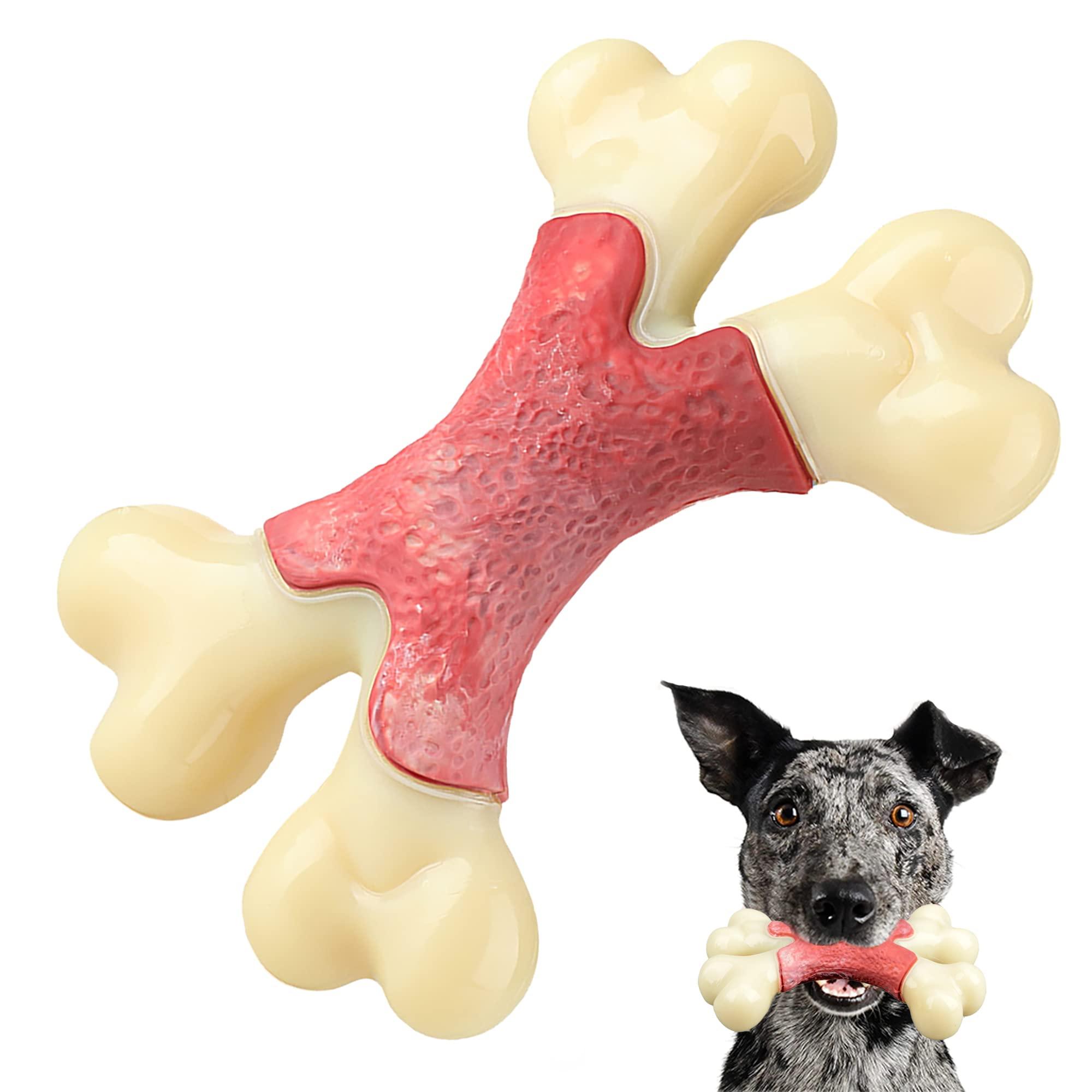 MASBRILL Dog Toys Indestructible Dog Chew Toys for Large Breed Aggressive  Chewers Tough Dog Teething Toys for Pet Teeth Cleaning, Natural Rubber